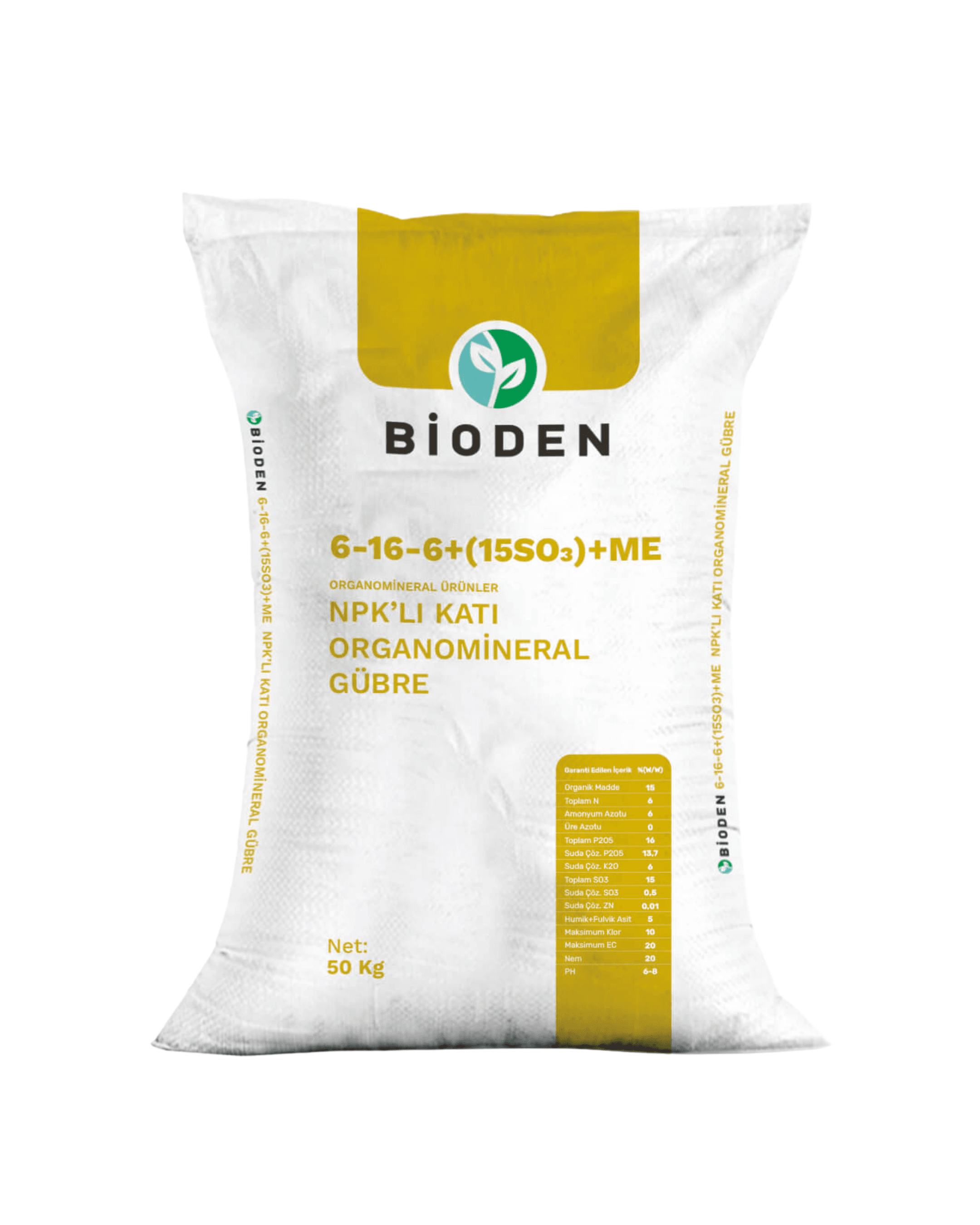 Bioden 6-16-6+(15SO3)+ME 50 KG